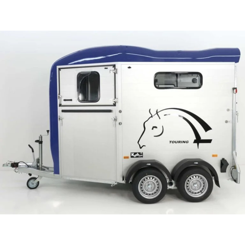 Remolque para caballos Cheval Liberté Touring Country| Cuarto de aperos| Salida frontal| azul